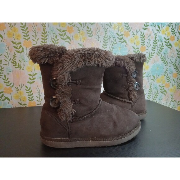 🌍5/$10🌏 Size 12 Girl's Furry Winter Boots - Picture 6 of 7